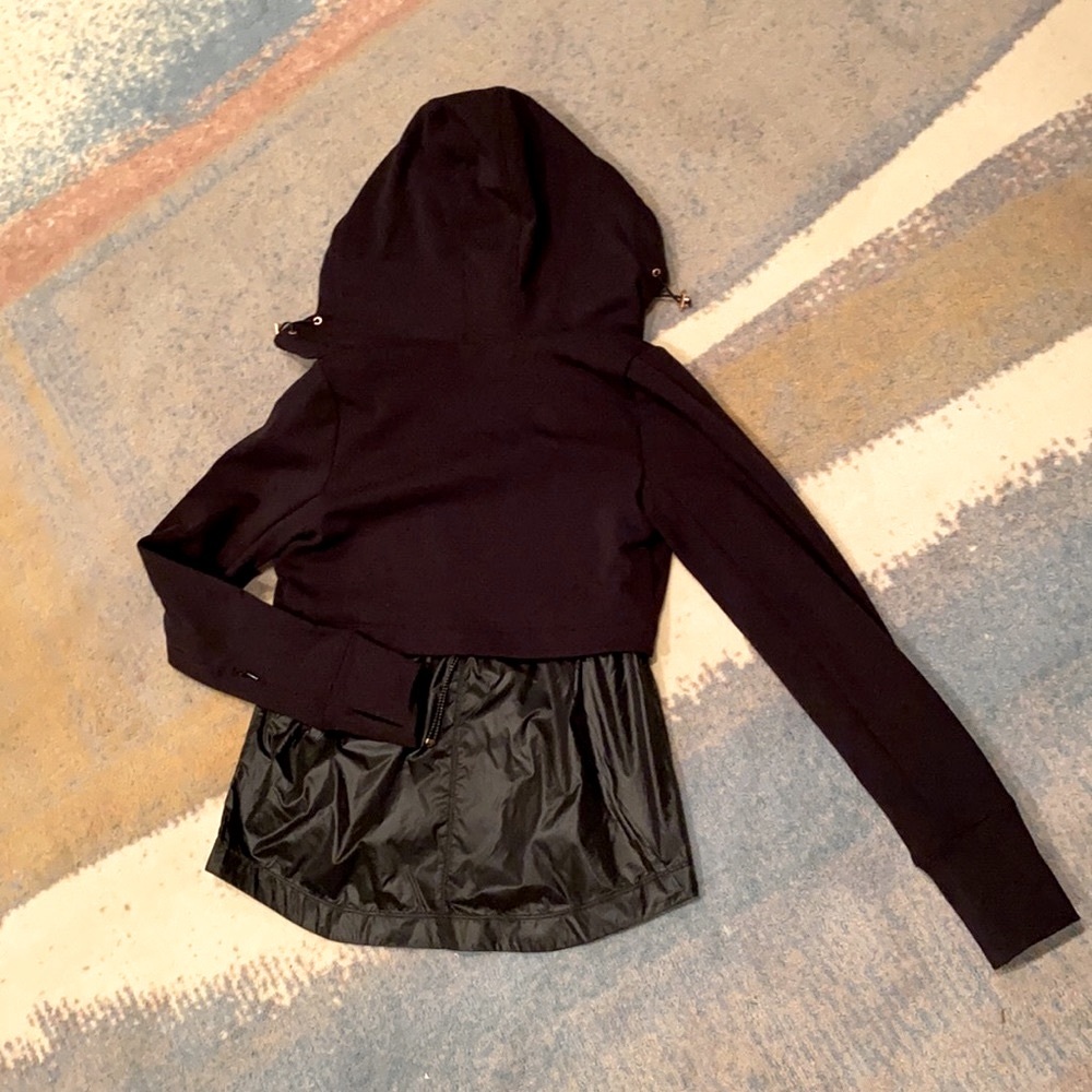 Black Athleta mixed media jacket | xxs